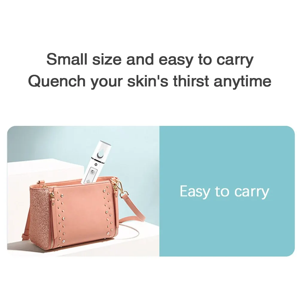 Mini Nano Mist Sprayer Cooler Facial Steamer Humidifier USB Rechargeable Face Moisturizing Nebulizer Beauty Skin Care
