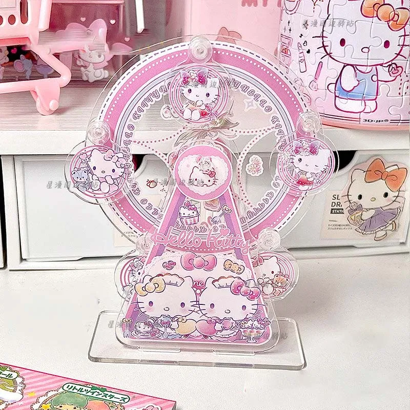 

Sanrio Kawaii Hello Kitty Ferris Wheel Ornaments Kuromi Anime Cinnamoroll Cute Cartoon Rotatable Toy Birthday Gift