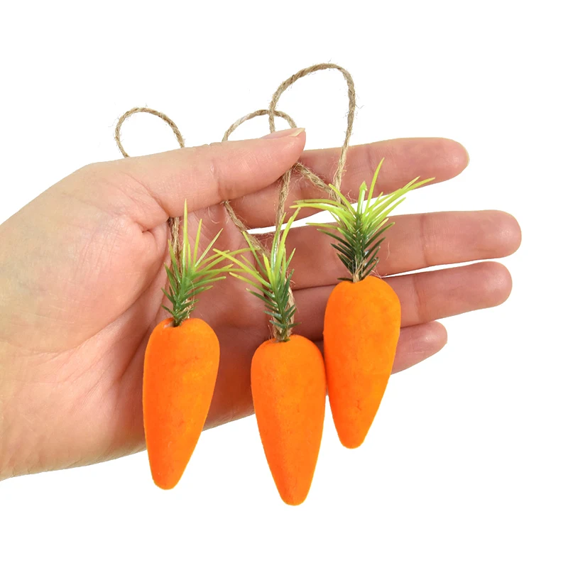 10/20pcs Easter Carrot Hanging Ornament Decoration For Home DIY Foam Carrot Easter Tree Pendants Kids Birthday Party Gift Favors
