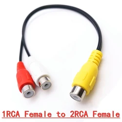 Gold - Plated Audio Splitter Cable - Premium RCA Male - to - Female Stereo Converter - 22cm (1Female to 2Female)