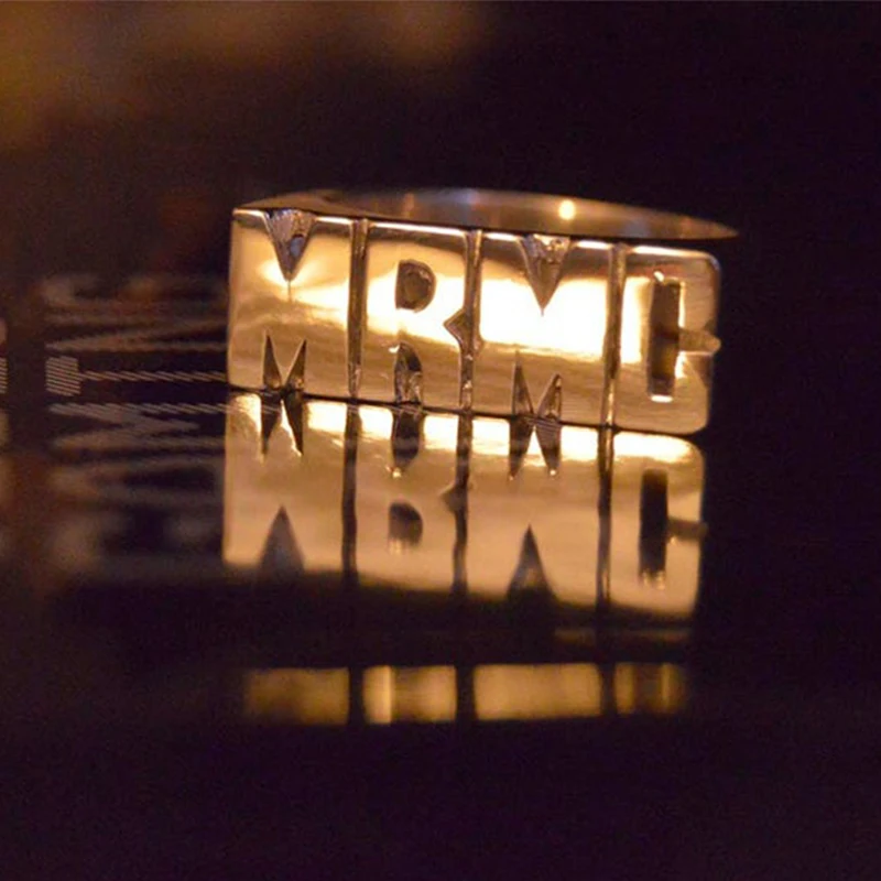 2023 Hiphop Personalize Lucky Angel Number Anniversary Year Ring Custom Stamp Flat Chunky Rings For Men Women Jewelry Gifts
