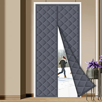 Autumn & Winter Thickened Cotton Door Curtains – Thermal Insulation Cold Protection 1