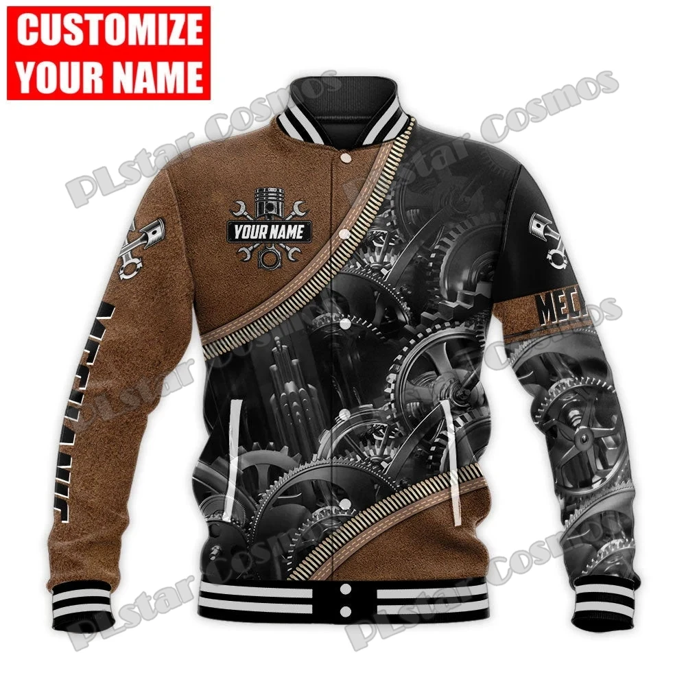 Angepasst Name Mechaniker Muster 3D Gedruckt Mode männer Baseball Varsity Jacke Unisex Casual Winter Baseball Jacke BQF06 – Detail 10