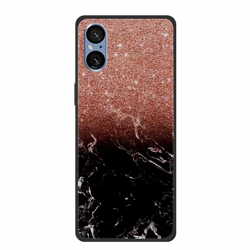 Elegant Marble Shockproof Soft Silicone TPU Back Cover for Sony Xperia 5V - Premium Phone Protection Case