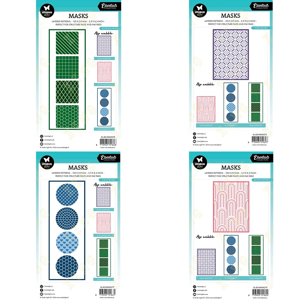 Nuovo Arrivo Rettangolo Arcobaleno Cerchio Modello Di Disegno Fai Da Te Pittura Scrapbooking Carta Di Carta Goffratura Album Artigianato Decorativo