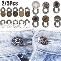 2/5Pcs Flexible Pants Waist Extender Button Pants Jeans Adjustable Retractable Elastic Spring Buttons Waist Extenders Set 1