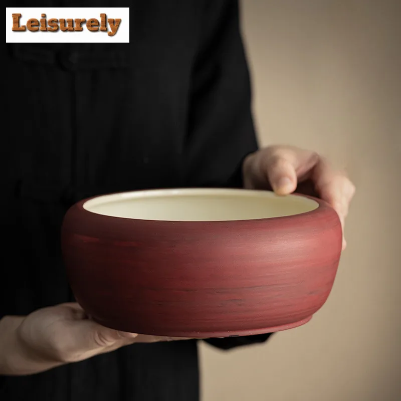 1100ML Wabi Sabi Style Powder Yin Jianshui Writing-brush Washer Tea Garbage Can Tea Dust Cylinder Barrel Chaxi Teaset Decoration