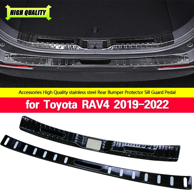 

For Toyota Rav4 Xa50 Accessories Stainless Steel Rear Bumper Protector Sill Trunk Tread Plate Cover Car Styling 2019-2022