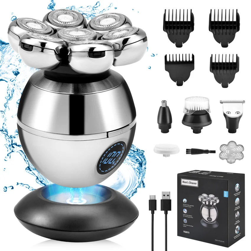 

Head Shaver, SULIVES 7D Electric Shavers for Bald Men, Upgrade 6-in-1 Wet & Dry Rotary Head Razor for Balding Clippers,
