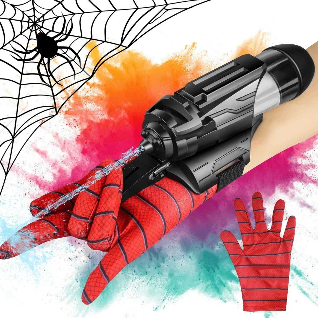 Hot Spider-Man Spider Wrist Pressure Electric Launcher Continuous Water Gun Children's Wearable Arm Toy Party Props Gift