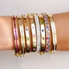 Geometric Rectangle Iced Out Bling Cubic Zirconia Colorful CZ Band Bangle for Women Gold Color Fashion Bracelet Jewelry 1