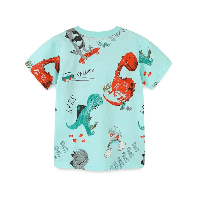 New Summer Tops Children's Clothing T-shirts Cartoon Dinosaurs Fashion Infant Baby Boys Kids Clothes