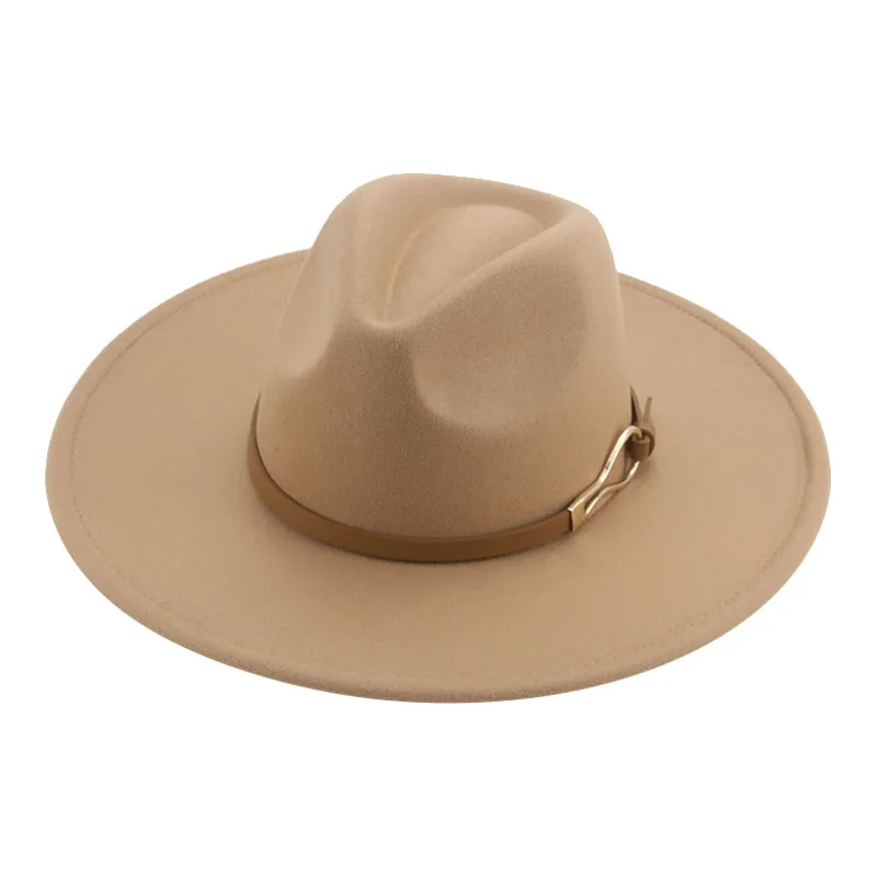 HEYANN Chapeau Fedora Classique Large Bord Feutre Unisexe Avec Boucle - Homme Femme