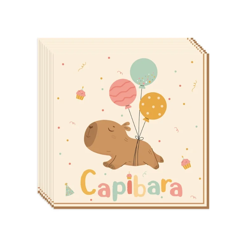 Neue Cartoon Capybara Thema Geburtstag Partei Liefert Dekoration Geschirr Set Banner Platte Tasse Ballon Geburtstag Mädchen Party Gefälligkeiten – Detail 11