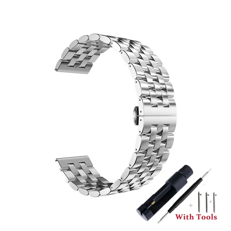 Stainless Steel Quick Release Watch Strap - Universal 20mm/22mm Waterproof Replacement Band