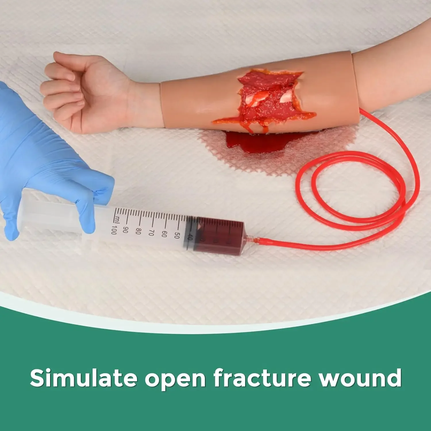 Open Fracture Wound Trainer Sleeve Wound Packing Task Trainer for Medical Student Stop The Bleed Training Dressing Kit