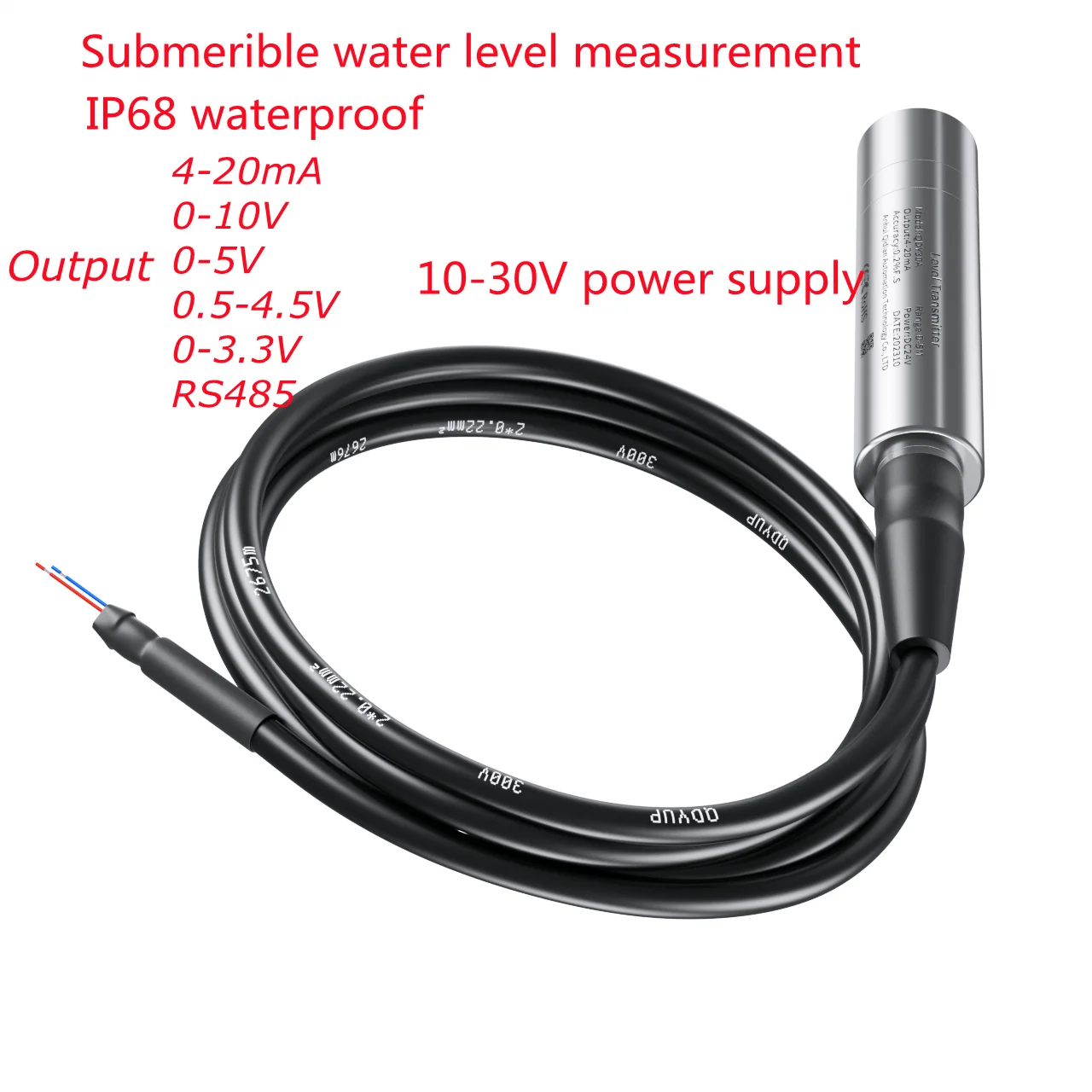 12-24VDC-H2O-Hydrostatic-water-Pressure-Level-Sensor-probe-4-20ma-RS485 ...