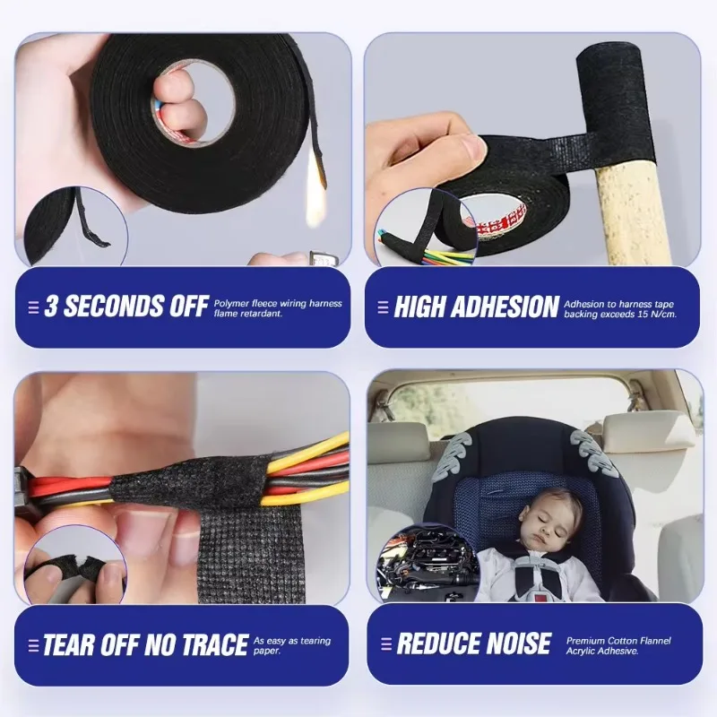 Heat-resistant Adhesive Cloth Tape For Automotive Cable Harness Wiring