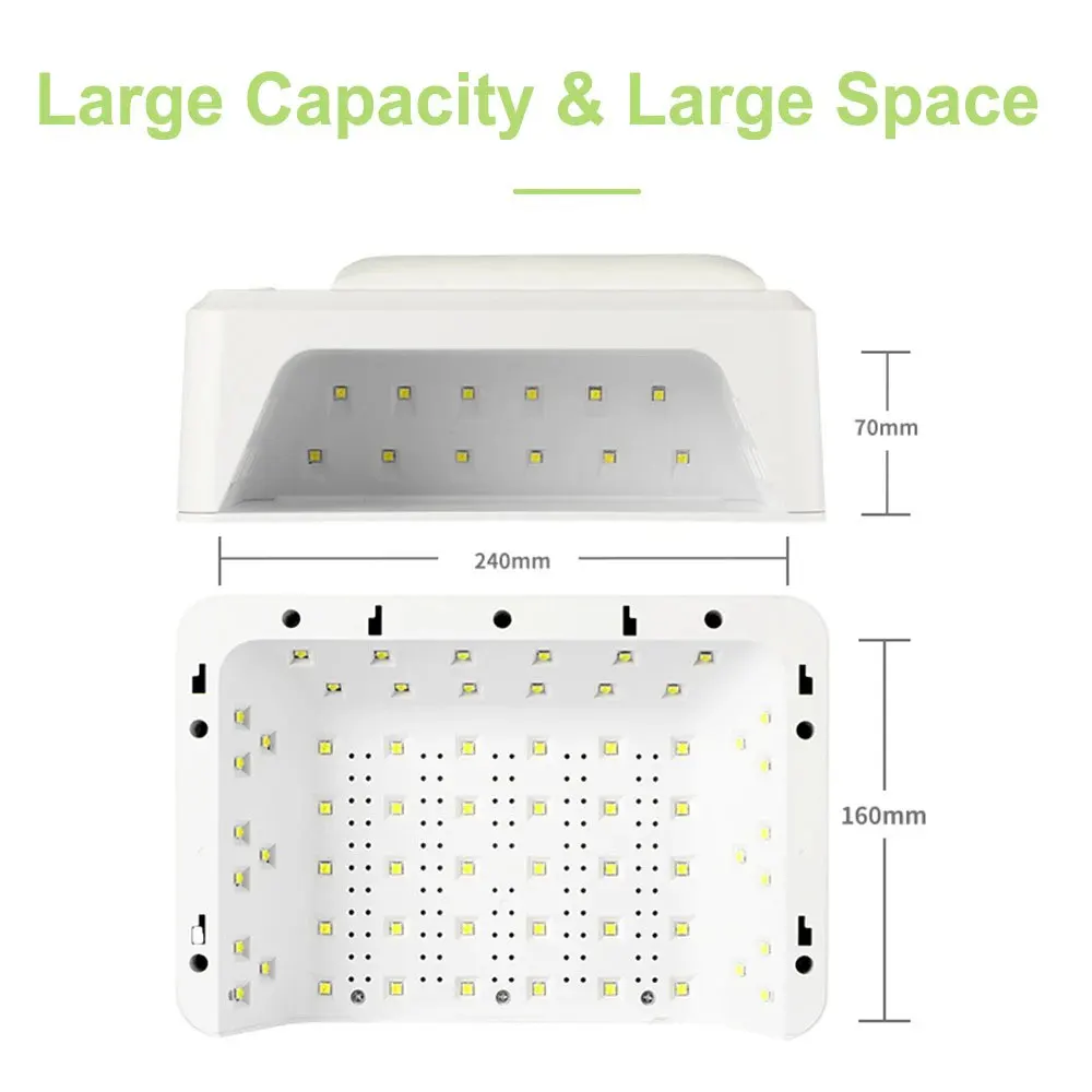 Nail Lamp With Hand Pillow 72W Nail Dryers Gel Lamp for Curing All Gel Nail Polish 60Pcs Beads UV LED Nail Lamp for Nail UV Art 5