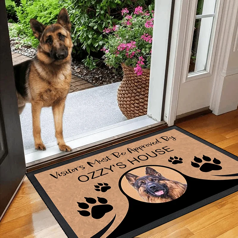 Personalized Pet Doormat Photo Name Custom Dog Cat Mat Anti