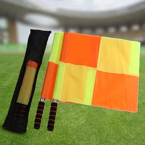 2Pcs Football Training Flags Anti-Slip Training Referee Flags Waterproof Soccer Competition Flags Football Referee Equipment