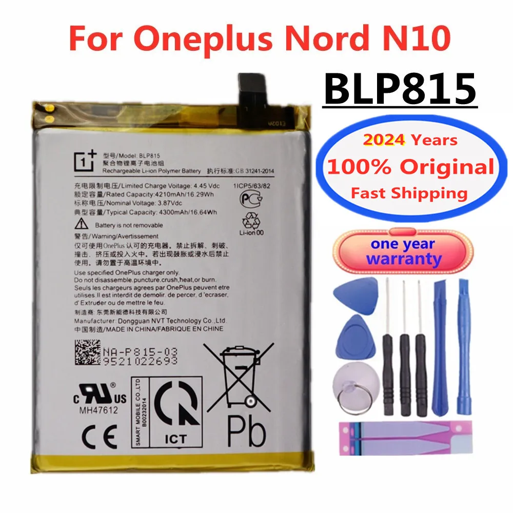 

2024 год, оригинальный аккумулятор BLP815 для 1 + Oppo Oneplus Nord N10 One Plus Nord N10, аккумулятор 4300 мАч + Инструменты