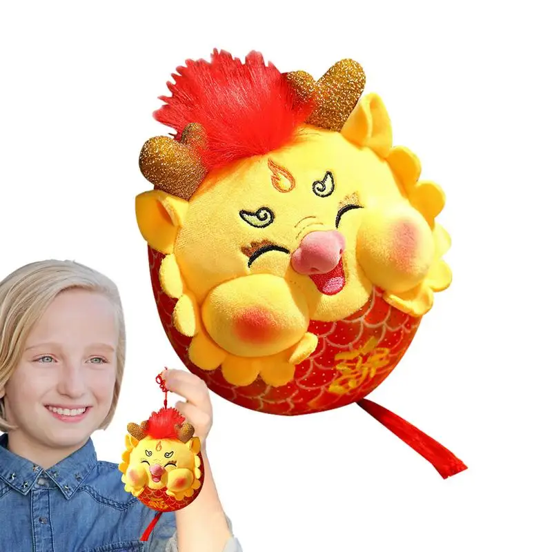 

Year Of The Dragon 2024 Plush 2024 New Year Dragon Stuffed Animal Pendant Spring Festival Decoration Cartoon Dragon Plush Doll