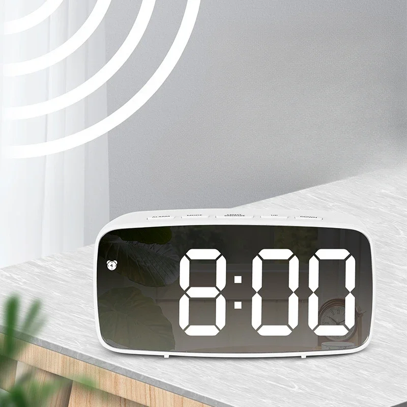 Alarm Clock Chargeable Music Digital Desk Clock Led Snooze Table Decorations Night Mode Electronic Control Voice Wall Clocks