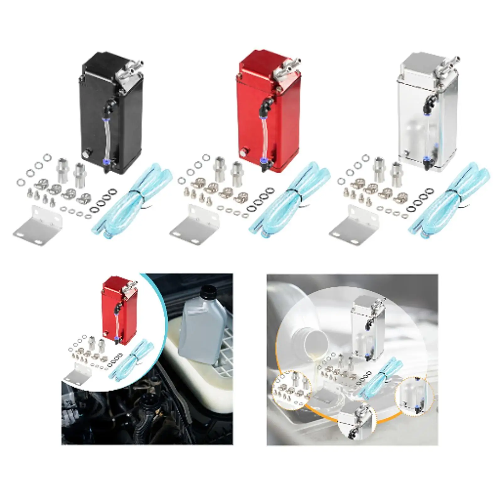 일반 오일 캐치 캔 키트 부품 범용 차량용 개조 간편 설치 전문가용 견고한 오일 분리기 저장 탱크