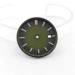 35mm Diameter Date Watch Dial - NO Luminous, Sterile Design, For Watch Crafting & Repairs (SAGr - Matte)