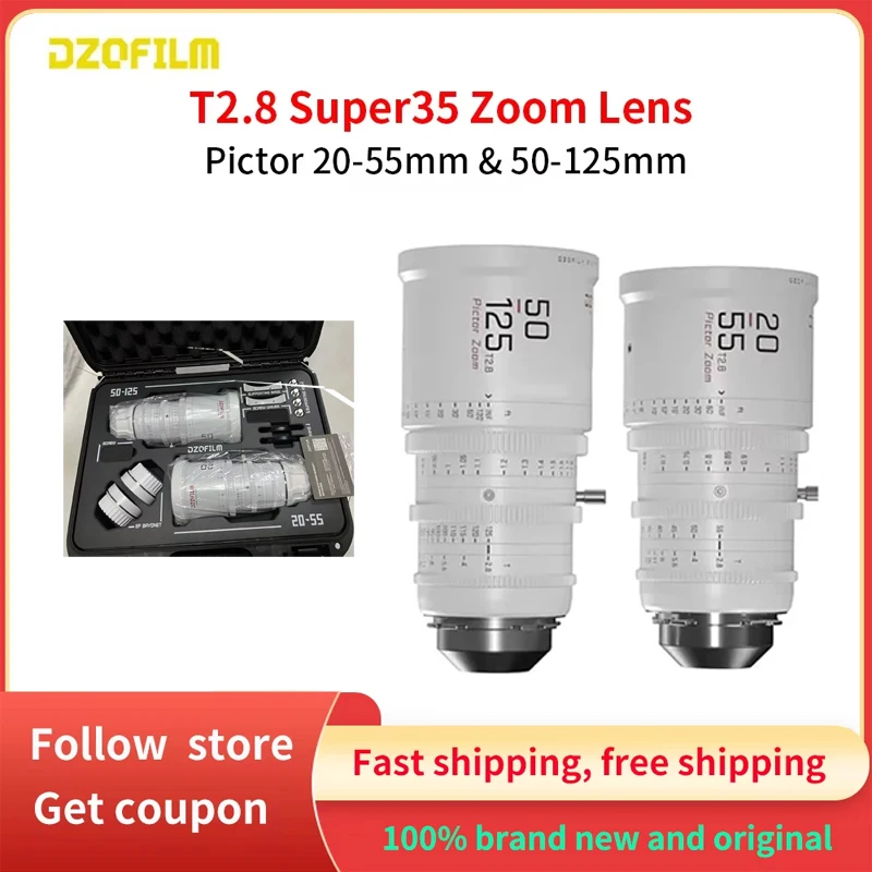 DZOFilm Pictor 20-55mm 50-125mm T2.8 조리개 범위 T2.8  T22 Super35 줌 시네 렌즈 번들(PL 마운트 및 EF 마운트)