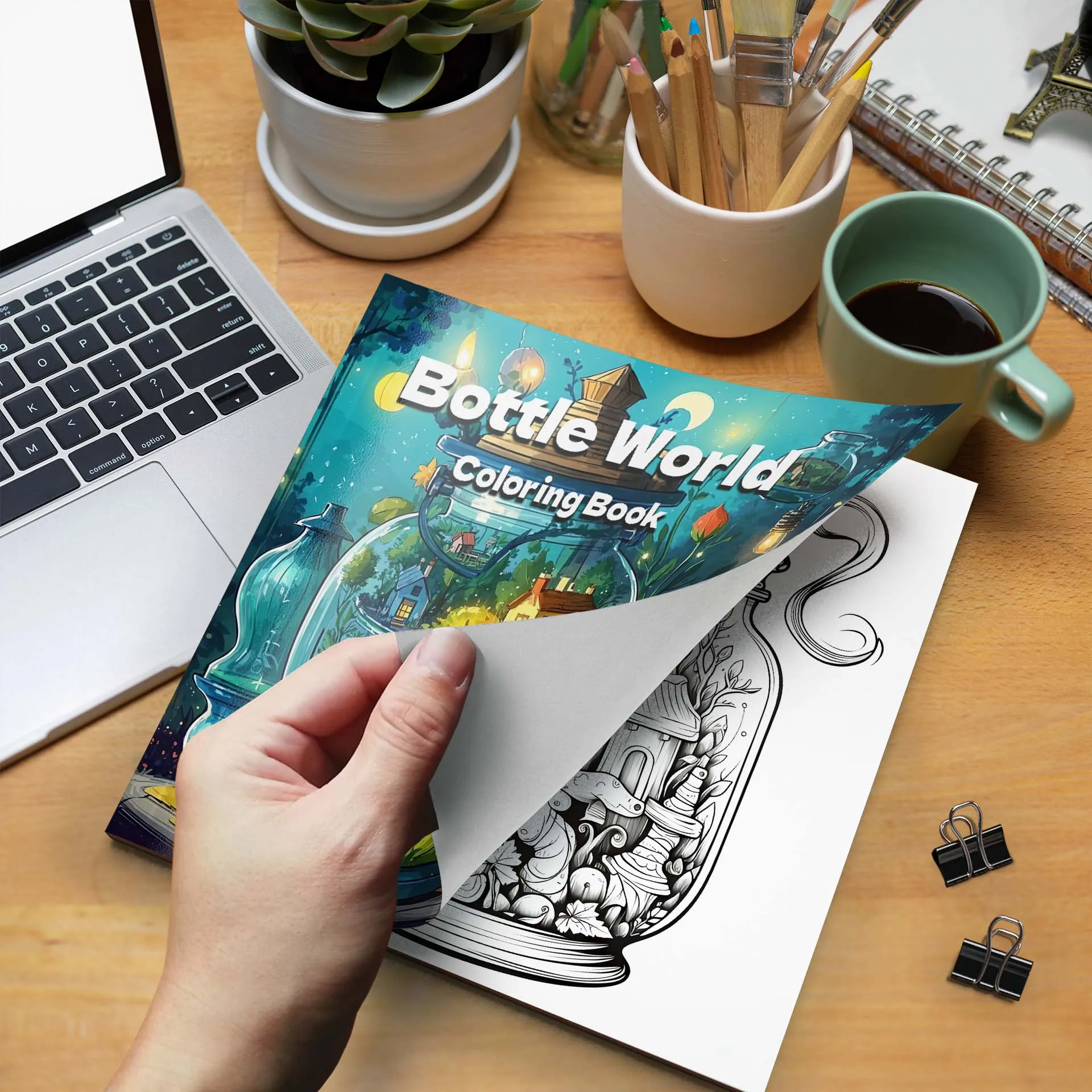 Bottle World Coloring Book 24 page Gift For Birthday Party Relieve Stress Kill Time Graffiti Painting Drawing Book Original 2