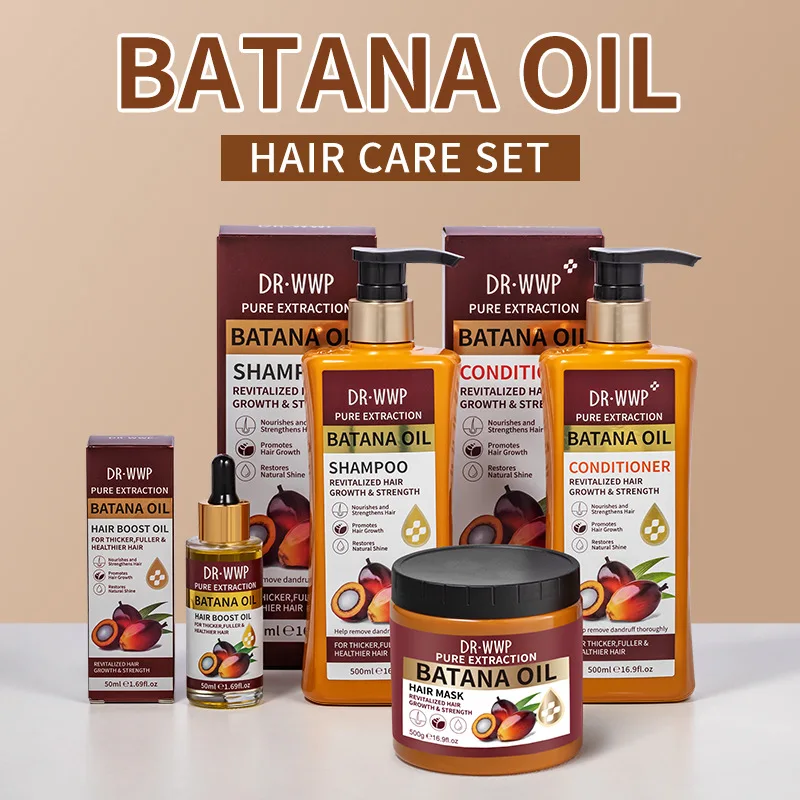Set shampoo e balsamo all'olio di Batana da 500 ml per la cura idratante, ammorbidente dei capelli e migliorare la secchezza e l'effetto crespo