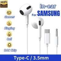 Original Type C Wired Earphones For Samsung Galaxy S25 S24 S23 S22 S21 Ultra Plus 3.5mm In-ear Earbuds HD Microphone Headphones 1