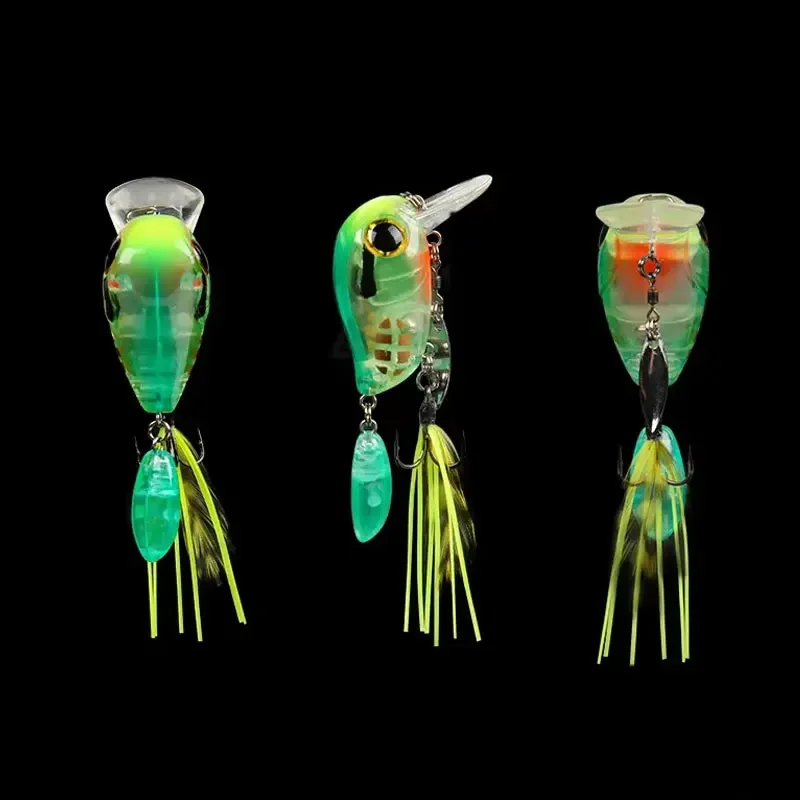 Topwater Crankbaits 8g Fishing Lures with Spinner Wobblers Rotating Glitter Artificial Hard Baits Freshwater Bass Lures Tackle 5