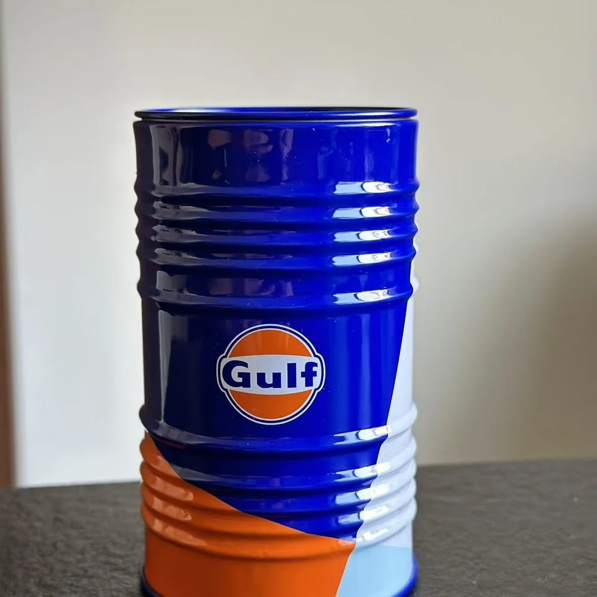 Gulf Racing Car Die-Cast Metal Box Ornament - Collectible Home & Garden Decor Gift