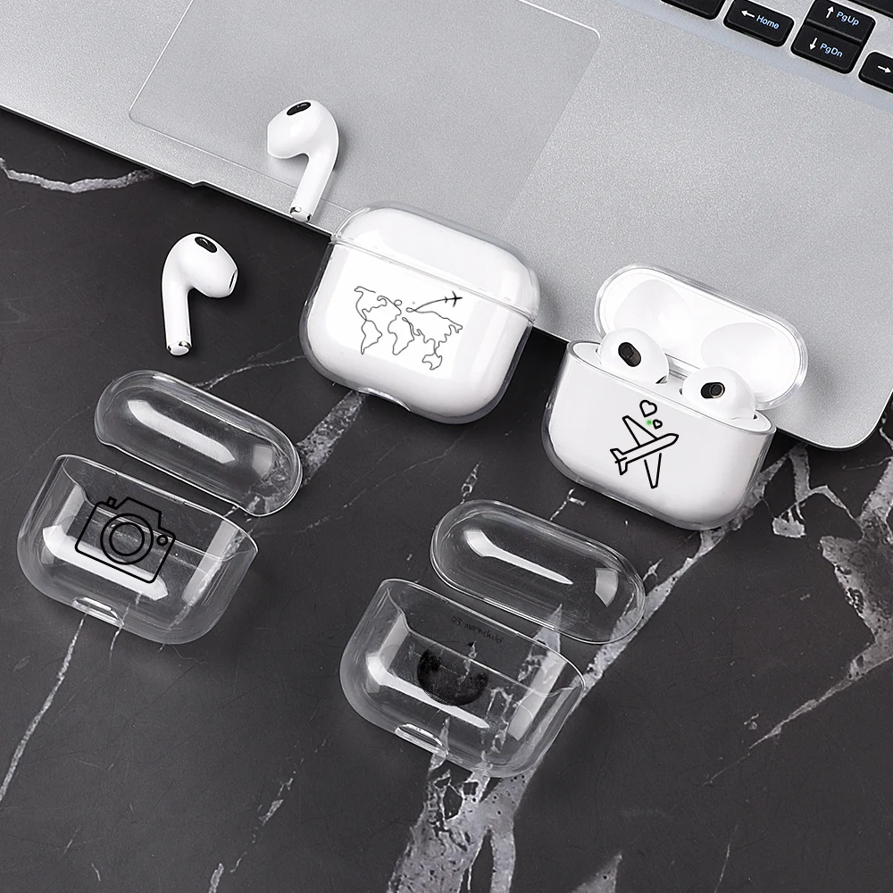Hard PC Case For Airpods 2 Painted Transparent Fashion Design