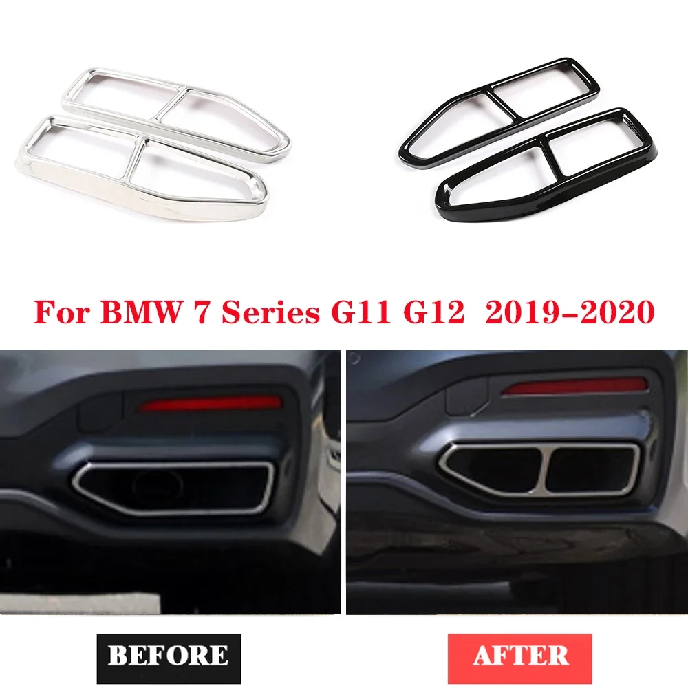 

Для BMW серий 7 G11 G12 2019 2020 аксессуары глянцевый черный нержавеющая выпускная труба крышки советы