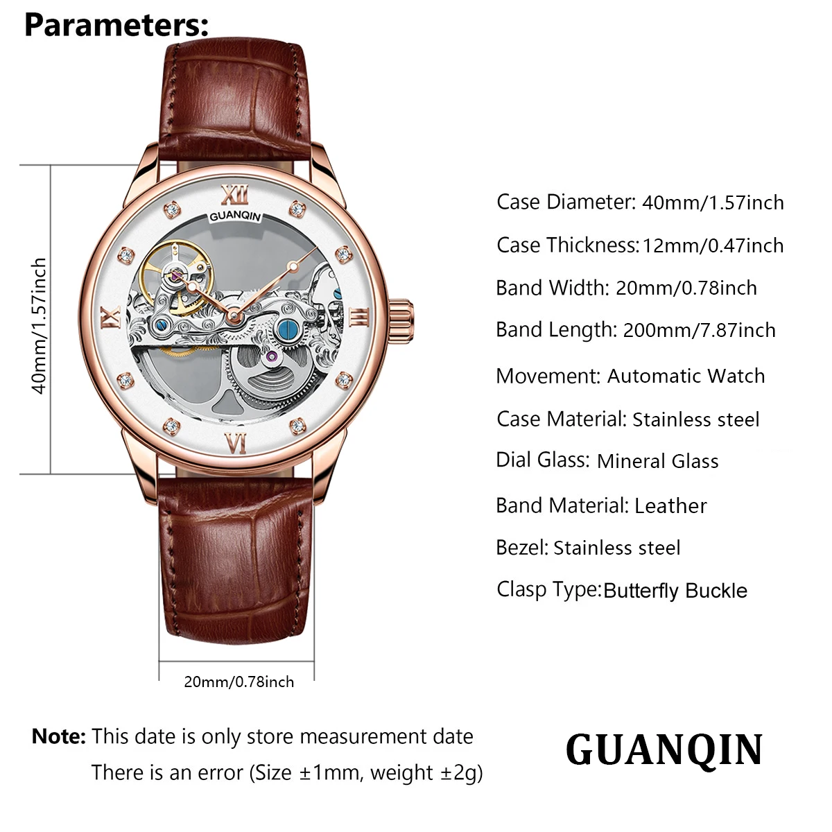 2024 New GUANQIN Men's Watches Top brand Luxury Hollow Automatic Watch For Men Mechanical Wristwatches Waterproof Sports Leather