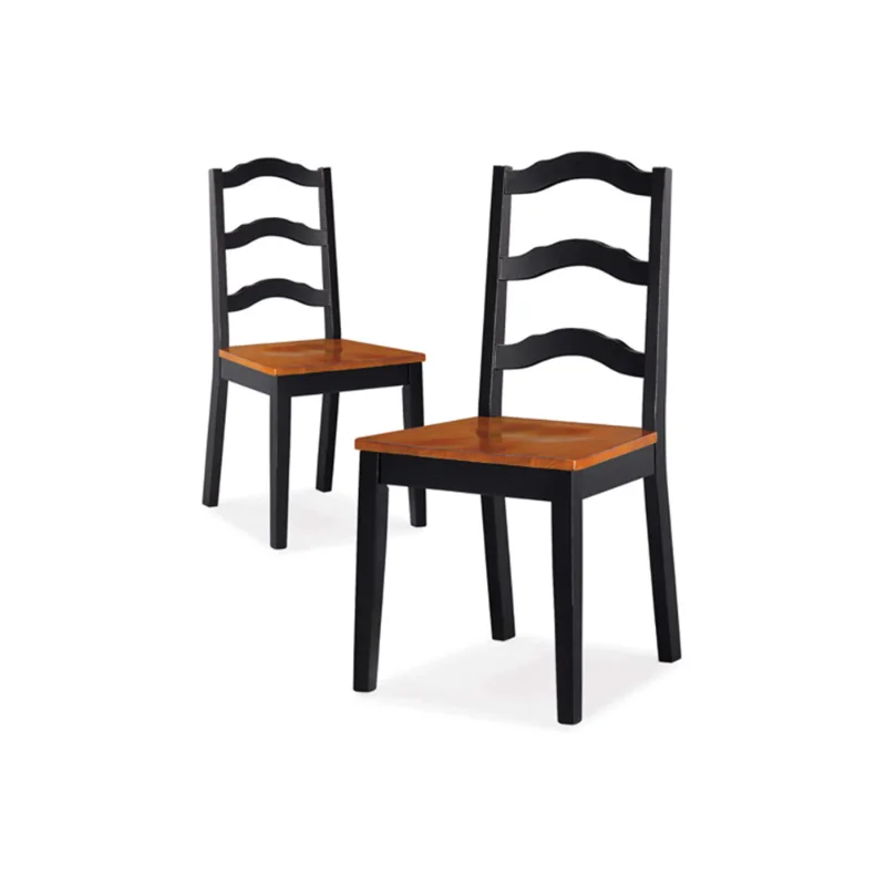 

Better Homes and Gardens Autumn Lane Ladder Back Dining Chairs, Set of 2, Black and Oak