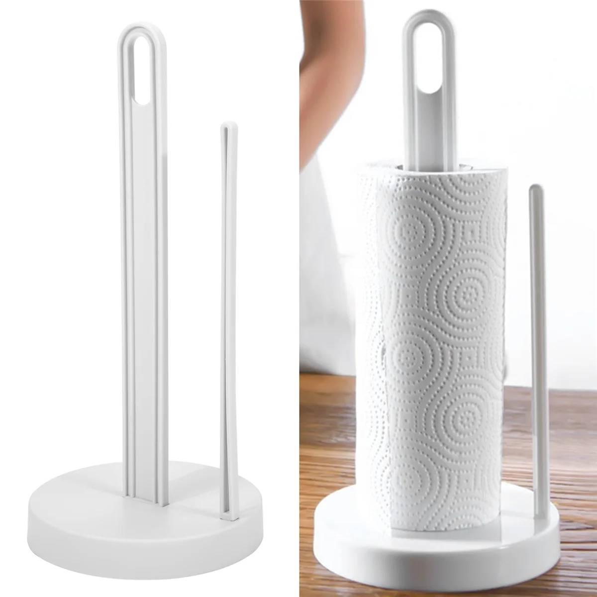 Toilet Kitchen Paper Towel Roller Tissue Holder Plastic Rack Desktop Floor Vertical Napkins Stand Bathroom Storage-1