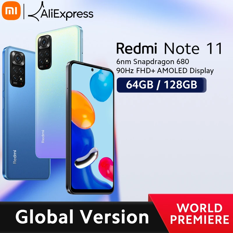 Смартфон Xiaomi Redmi Note 11 64/128 ГБ Snapdragon 680 восемь ядер 33 Вт быстрая зарядка камера 50 МП |