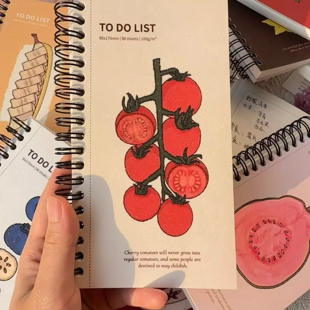 Aesthetic Spiral-Bound Illustration Journal & Habit Tracker Notebook