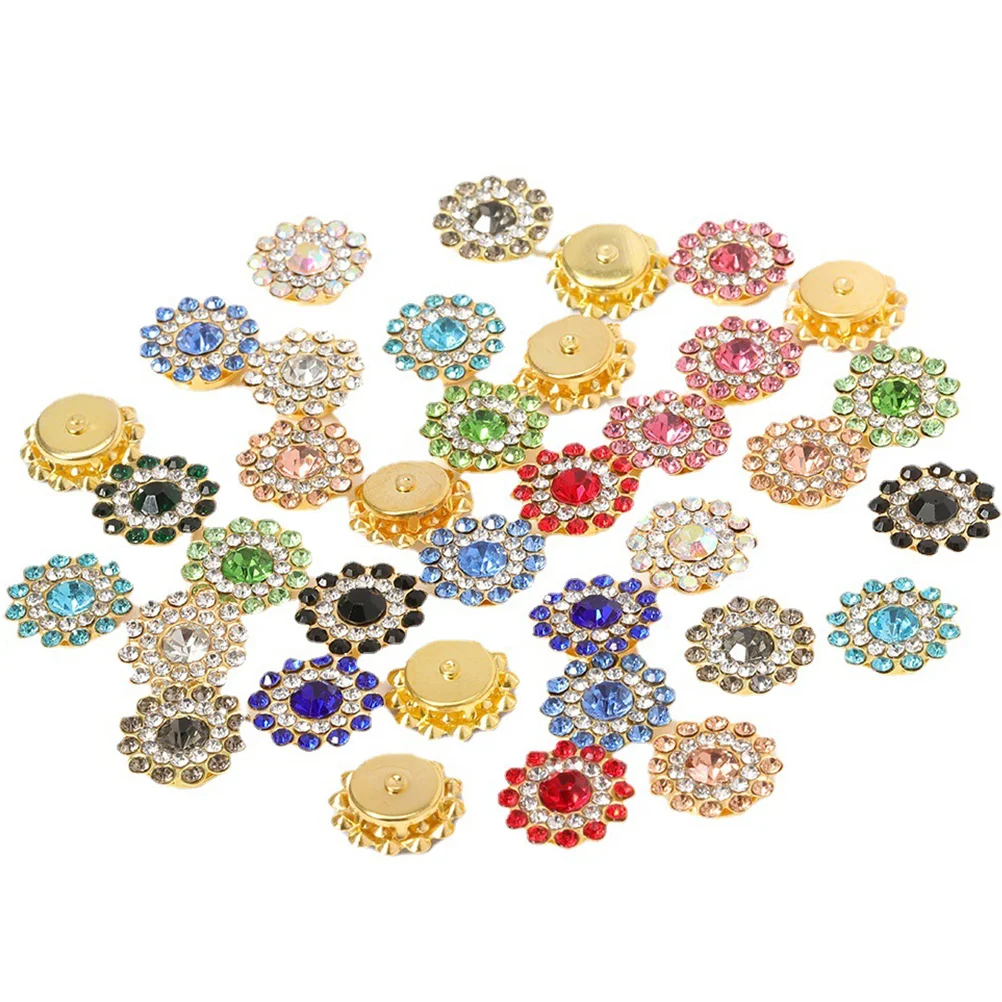 

100 Pcs 14mm Sun Flower Drill DIY Supplies Rhinestones Charms Crystal Ornaments