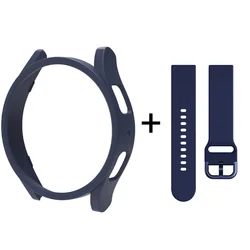 Elegant Strap and Protective Case with Hollow Bumper for Galaxy Watch 5 40mm (Midnight blue)