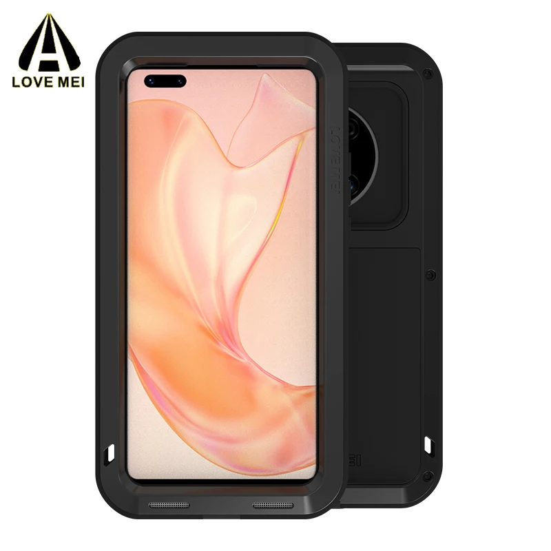 

Мощный бронированный металлический чехол для Huawei Mate 40 Por LOVE MEI ударопрочный водонепроницаемый чехол Защита всего тела