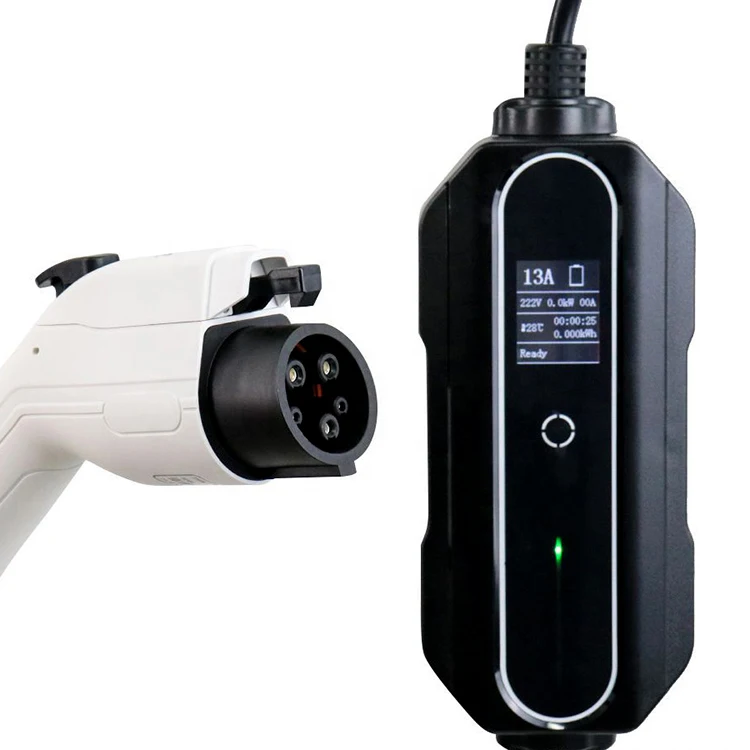 

Electric Vehicle Car Charger 32A Adjustable Portable EVSE Level 2 Type 2 Portable EV Charger for with Schuko CE Plug LCD display