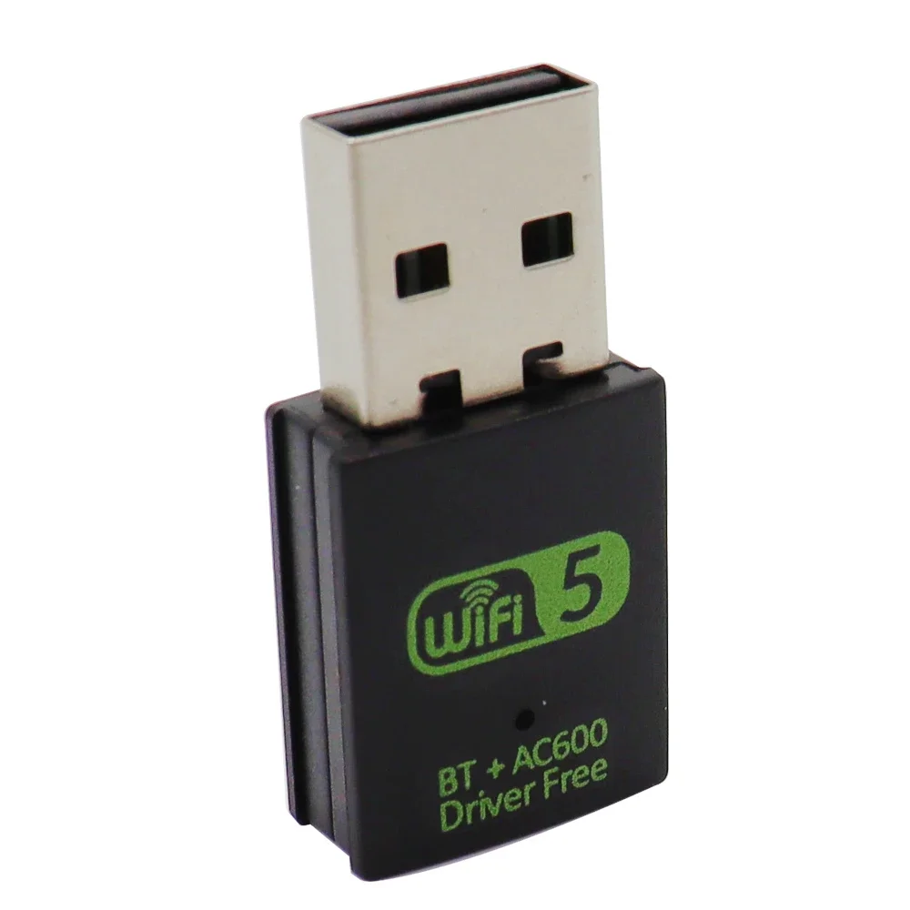 מתאם Bluetooth WiFi USB במהירות 600Mbps 2.4G 5GHz USB Wi-Fi 5 רשת אלחוטית מקלט Wlan דונגל נהג חינם