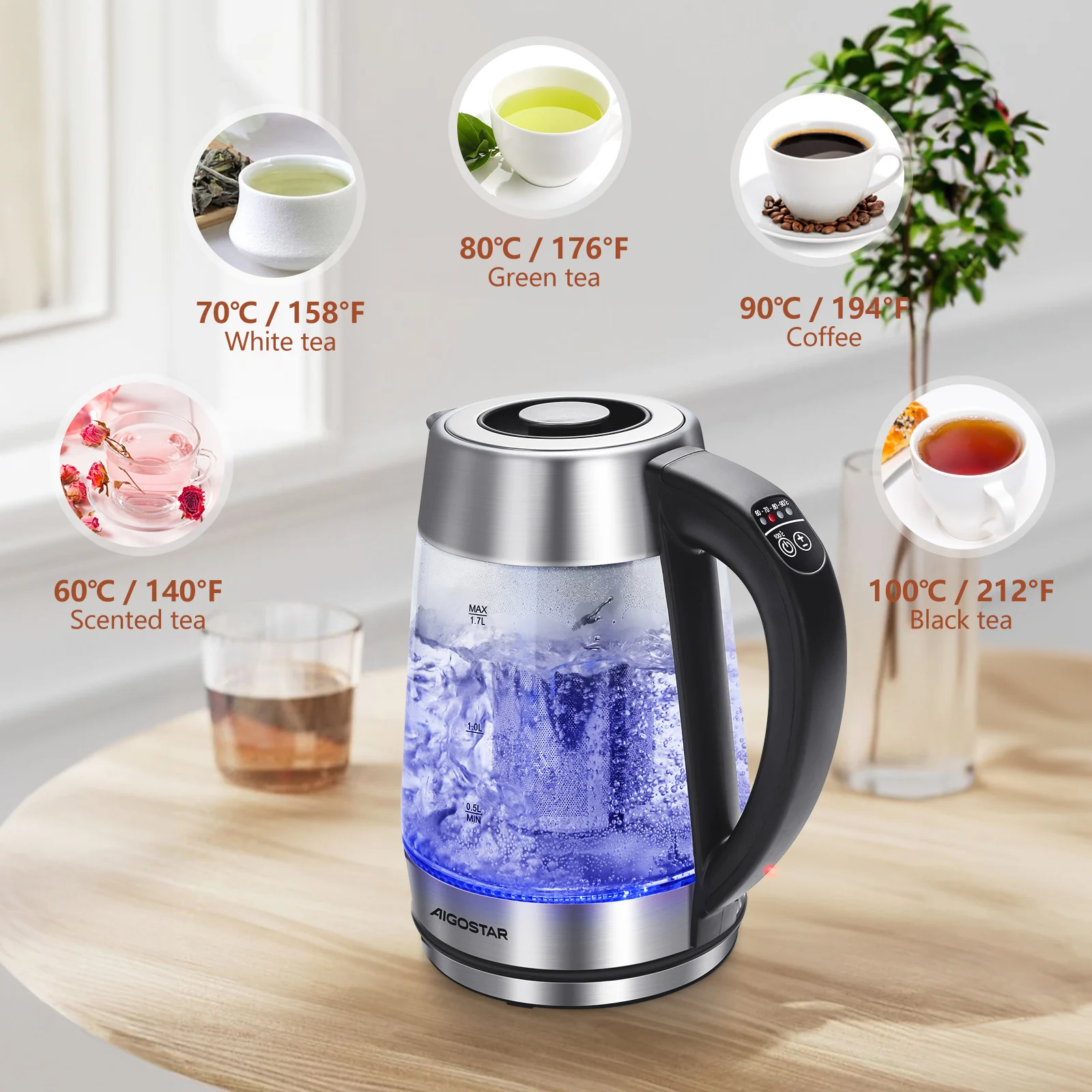 Tea Kettle L Electric Kettle Salton Variable Temperature Touch