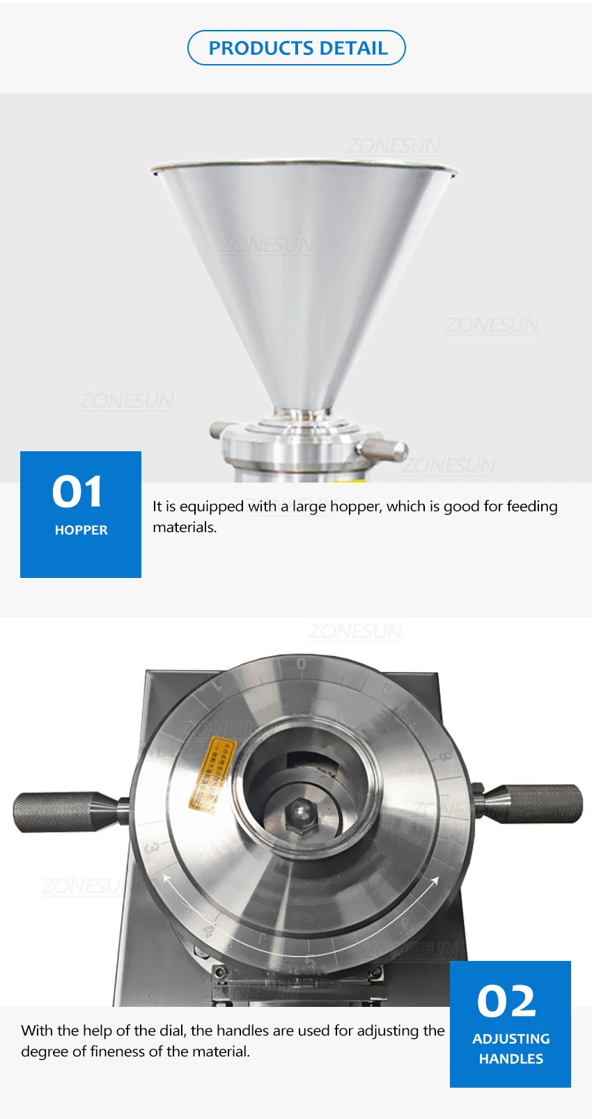 Rectificadora coloidal de pasta ZONESUN ZS-JM80 